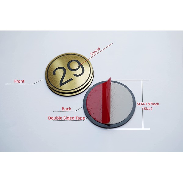 NanTun ABS Engraved 5cm Circular Table Numbers (1-25) Pubs Restaurants