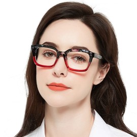 MARE AZZURO Large Reading Glasses Women Retro Square Readers 1.0 1.25 1.5 1.75 2.0 2.25 2.5 2.75 3.0 3.5 4.0 5.0 6.0 (Black+red, 3.50)