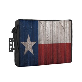 Anoreya Western Texas Star Outdoor TV Cover for 60 to 65 Inch Outside Flat Screen TV Cover - 600D Waterproof and Weatherproof TV Cover, Retro Blue White Red Wood Dustproof TV Display Protectors