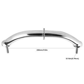 9 inch Marine Boat Grab Handle Hand Rail Stainless Steel Oval Design with Flange and Stud Embedded Installation for Boat & Yacht & RV & Residence Bathroom(230mm)
