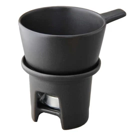 Ivki Craft TOOL S Saucepan & Warmer Black | Bernya Cowda Pot Cheese Fondue Pot Single Person