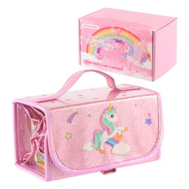 Large Capacity Pencil Case with 4 Super Large Storage Bags, Suitable for Storing Pens, Cosmetics and 3C Accessories, Pink Unicorn Pattern Pencil Pouch, for Teens, Office Workers and Students