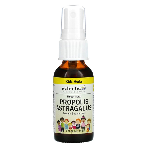 ECLECTIC INSTITUTE Kid's Throat Spray, Propolis Astragalus, 1 fl oz (30 ml)