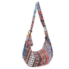 VALICLUD Hippie Hobo Bag for Women Large Floral Crossbody Shoulder Bag Women's Purse Zippered Pockets
