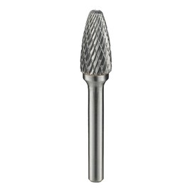 SF-5 Tungsten Carbide Burr Rotary File Tree Shape Radius End Shape Double Cut for Die Grinder Drill Bits (1/2‘ Head Diameter X 1’ Cutting Length) with 1/4’ (6.35mm) Shank, DRINYOUNG (SF-5)