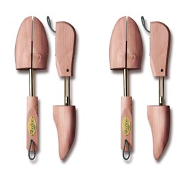 Woodlore Women’s Cedar Wood Shoe Trees Adjustable 2-Pack (For 2 pair of Shoes), Aromatic, USA Made (Large Fits Sizes 10-11.5)