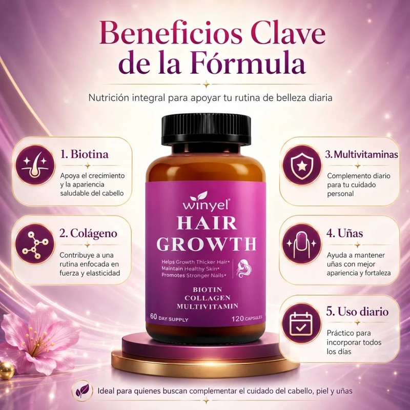 Biotina Colágeno Y Vitaminas Para Cabello 120 Caps