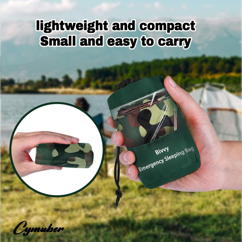 Emergency Sleeping Bag Survival Bag,Cymuber 2 Pack Portable Waterproof Thermal