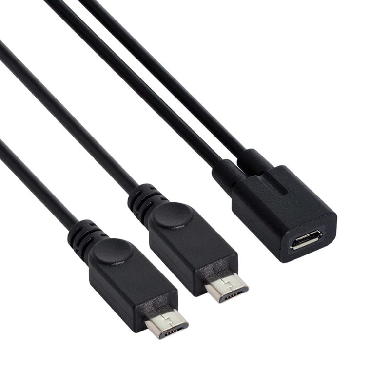 chenyang Micro USB Female 1 to 2 Micro USB Male
