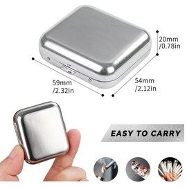 Kytpyi Pocket Ashtray, Car Ashtray, 2 Pieces Mini Mobile Ashtray, Square Metal Ashtray for Camping, Pocket Ashtray for Indoor, Outdoor, Travel, Car (Silver)