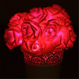 FULLBELL Fairy String Lights Red Rose Flower Lights 20 LED Battery Operated Indoor String Lights Romantic Gift for Date Wedding Valentine's Day Dreamlike Party Bedroom Girl Girlfriend Women (Red)