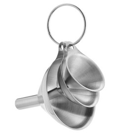 Hoshen 3PCS (Large, Medium and Small) Three-Piece Suit Nestable Stainless Steel Kitchen Funnel, Used To Transfer Liquid and Dry Ingredients