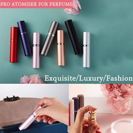 AsaNana AsaNana Perfume Atomiser, Refillable & Travel Size Perfume Bottle, Leaking Proof,Bottom Pump without Funnel, Luxurious Small women and men, 5ml (CLa-2P(Black&Gray))