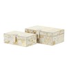 Deco 79 Leather Handmade Box with Gold Foil Paint, Set