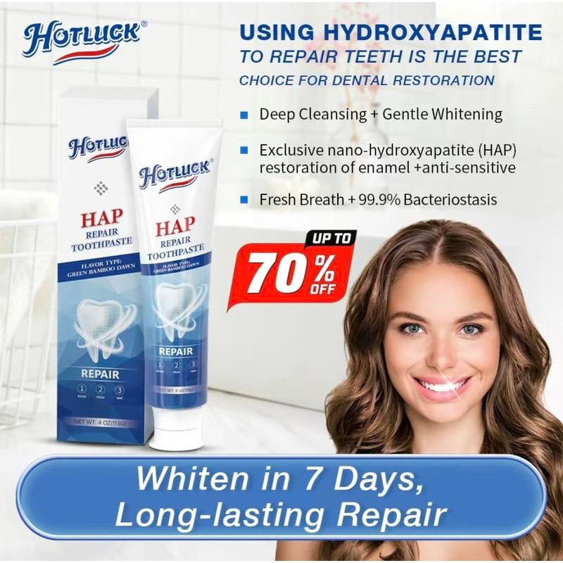 Hotluck Fluoride-Free HydroxyapatiteToothpaste-Whitening, PlaqueControl, Cavity Prevention, andStrengthens Teeth for the