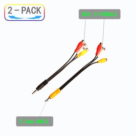 ZJKJHJY 3.5mm to 3RCA Input Adapter Cable, Video AV Component Adapter Cable Replacement, 3.5mm Mini 1/8" TRS Stereo Male to 3 RCA Female Jack Adapter Cord 23CM/9in