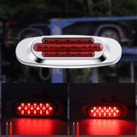Ygmylandbb 2pcs 16LED Trailer Marker Lights, Surface Mount Clearence Light, 6.4 inch Waterproof Sealed Side Marker Indicators Light for Front Rear Trailer Truck RV Camper Boat (red)