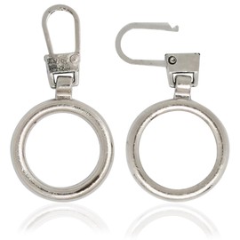 10pcs Silver Zippers with Ring Pulls | Metal Zipper Handle | Removable Zipper Pulls Tab Replacement for Coats,Jackets, Luggage, Backpacks, Purses, Boots, Pants, Tents