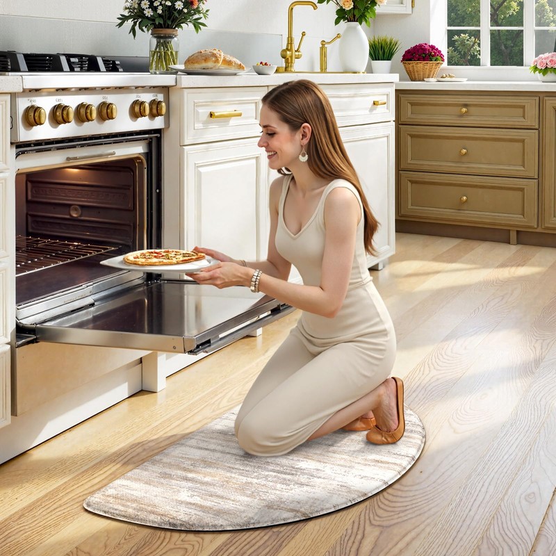 KIMODE Kitchen Mats for Floor Anti Fatigue, 18"x28" Half Round
