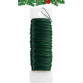 Florist Wire, Christmas Wreath Making Wires,Green Florist Wire,35M Xmas Floristry Wires for Wreath Floral Bouquets, DIY Flower Arrangement Crafting.