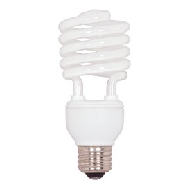 Satco S7235 20-Watt Medium Base T2 Mini Spiral, 4100K, 120V, Equivalent to 75-Watt Incandescent Lamp for Enclosed Fixtures