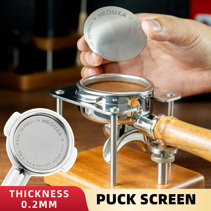 NEOUZA 53.5mm Espresso Puck Screen, 0.2mm Ultra Thin Coffee Filter,
