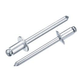 uxcell 100Pcs 3/16"x5/16" Round Head Blind Rivets, Zinc-Plated Carbon Steel Grip and Mandrel Cap Blind Rivets, Silver