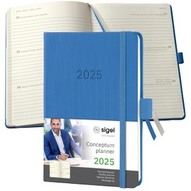 SIGEL C2569 Conceptum Weekly Planner 2025, Approx. A6, Blue, hardcover, 2 Pages = 1 Week, 176 Pages