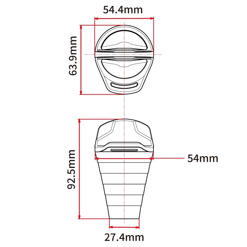 UNIT Silencer Plug/Muffler Plug for Inner Diameter 30-50mm Rubber Car