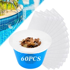 Pool Skimmer Socks, Pool Filter Socks Net Saver for Inground and Above Ground Pools/Pool Skimmer Baskets, Mesh Screen Liner Skimmers Cleans Debris and Leaves (60 Pack)
