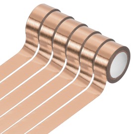 sourcing map 6 Rolls Foil Washi Tape 5.5 Yards x 0.6" Solid Foil Decorative Tape Metallic Color Masking Tape for Arts & Crafts Labeling DIY Scrapbooking Planner Gift Wrapping, Beige