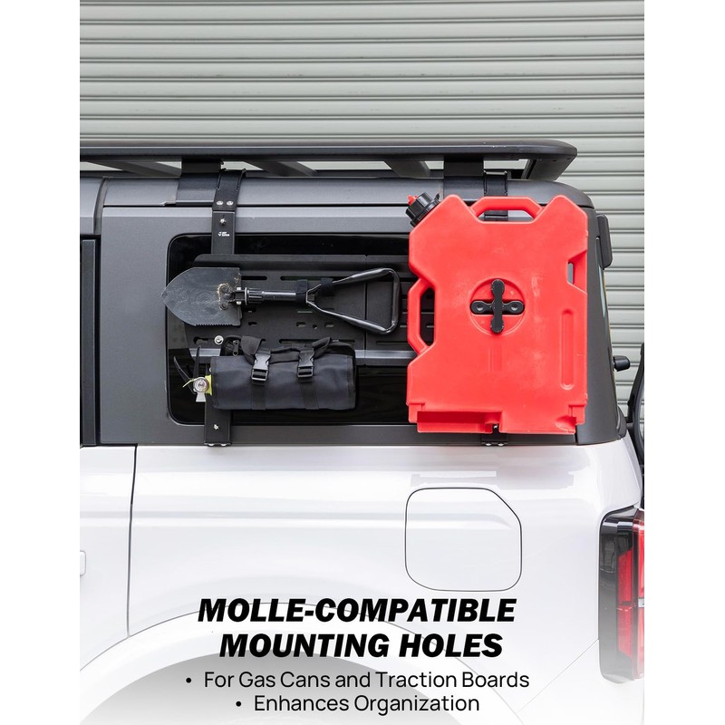 JOYTUTUS Rear Window Storage Molle Panel Kit for Bronco 4-Door
