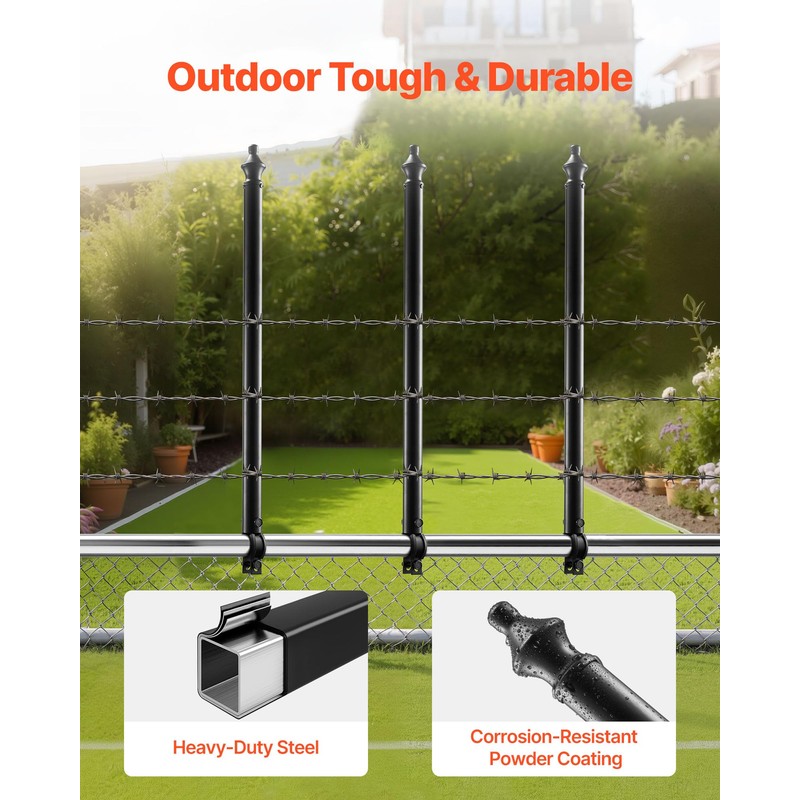 VEVOR Chain Link Fence Extensions, 9 Packs 27.4" Extension Height,