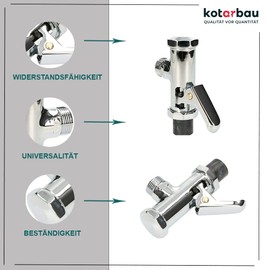 KOTARBAU® Toilet Flush Chrome 3/4 Inch Release Mechanical Tap Toilet Flush Rustproof Toilet Flush Fitting Toilet Lever Flush Toilet Easy Assembly