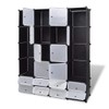 vidaXL Versatile Black and White Modular Cabinet for Clothes and