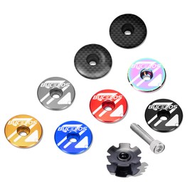 BUCKLOS Bike Headset Top Cap & Star Nut, Aluminum Alloy/Carbon Fiber Fits 1-1/8" Fork Handlebar Stems, Headset Top Cap with Aluminum Screw.