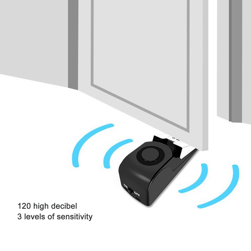 Door Stop Security Alarm Anti Theft 120db 3 Levels Sensitivity