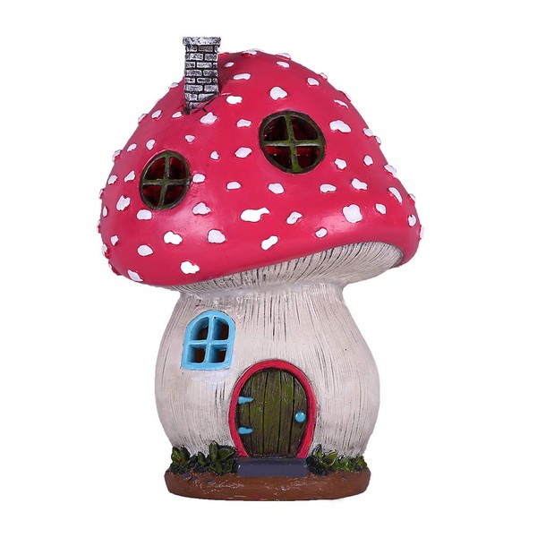 Valery Madelyn Mushroom Gardening Figurine, 7.5 inches (19 cm), Outdoor, Waterproof, Solar Light, Garden Ornament, Object, Interior Goods, Cute, Birthday, Present, Outdoor Decoration, Animal, Resin