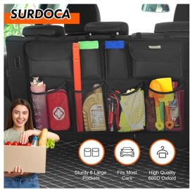 unbrand Oversized Trunk Organizer, 4 Non-slip Strips, 8 Large Pockets, 43.3x18.9 in