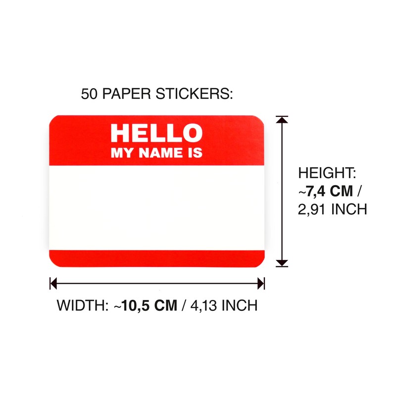 Hello my name is... sticker pack 10.5 x 7.4 cm
