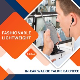 Retevis Two Way Radio Earpiece with Mic, in-Ear, Coil Tube, 2 Pin, for RT22 RT68 RT21 H-777 RT27 H777S RT85 RB68, Compatible with BAOFENG 888S pxton SAMCOM 2 Way Radio, Walkie Talkie Earpiece(6 Pack)