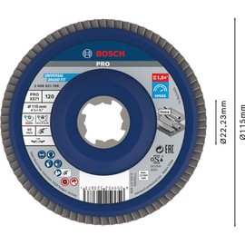 Bosch Professional 1x Fächerschleifscheibe X571 Best for Metal X-LOCK (für Metall, Ø 115 mm, P 120, gewinkelte Ausführung, Zubehör Winkelschleifer)