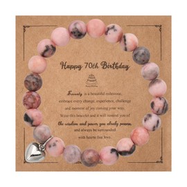 Happy 70th Birthday Gifts for Women Adjustable Beaded Bracelets for Mom 70 Year Old Birthday Gifts for Sister Daughter 70 Birthday Gifts for Niece Granddaughter Gifts for Best Friend Gift