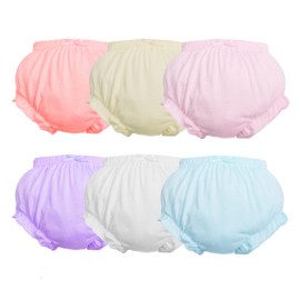 Orinery Cotton Underwear Baby Girl Undies Breathable Bloomers Briefs Infant Toddler Panties Kids Ruffle Assorted Boxer 6-Pack(BD0515, 2-3T