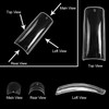500 Pcs Curved Nail Tips with Box Kit, Tapered Square