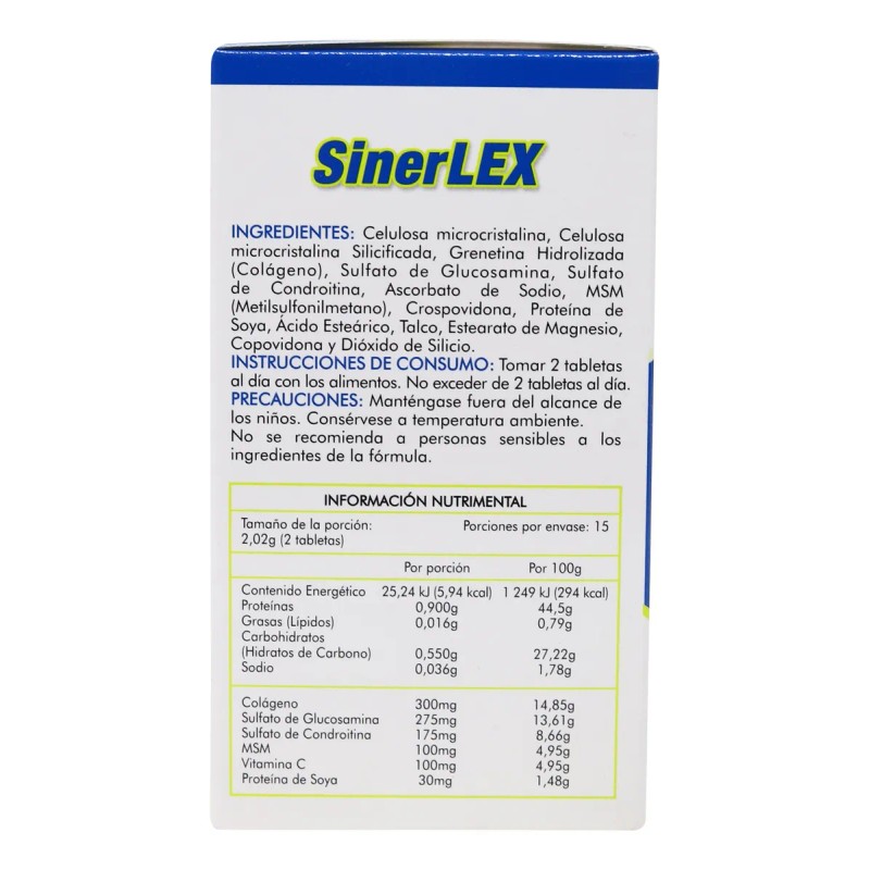 Sinerlex Tab Naturex Colágeno Vitamina Colageno