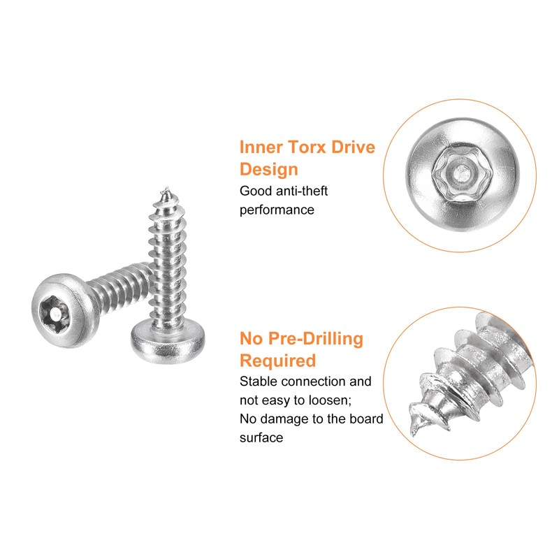 QUARKZMAN #10 x 3/4" Torx Security Screws, Pack of 10