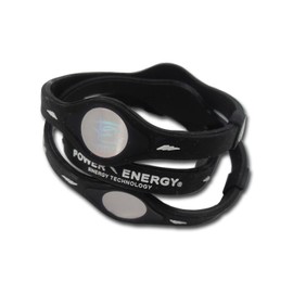 Power Energy Balance Bands, Silicon Sports Wristband, Hologram Bracelet Wrist Band, Infused with Natural Minerals & Negative Ions (Black, Small 175mm)