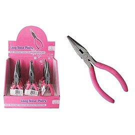 Diamond Visions Max Force 2220876 6 Inch Pink Long Nose Pliers Set (2 Pliers)