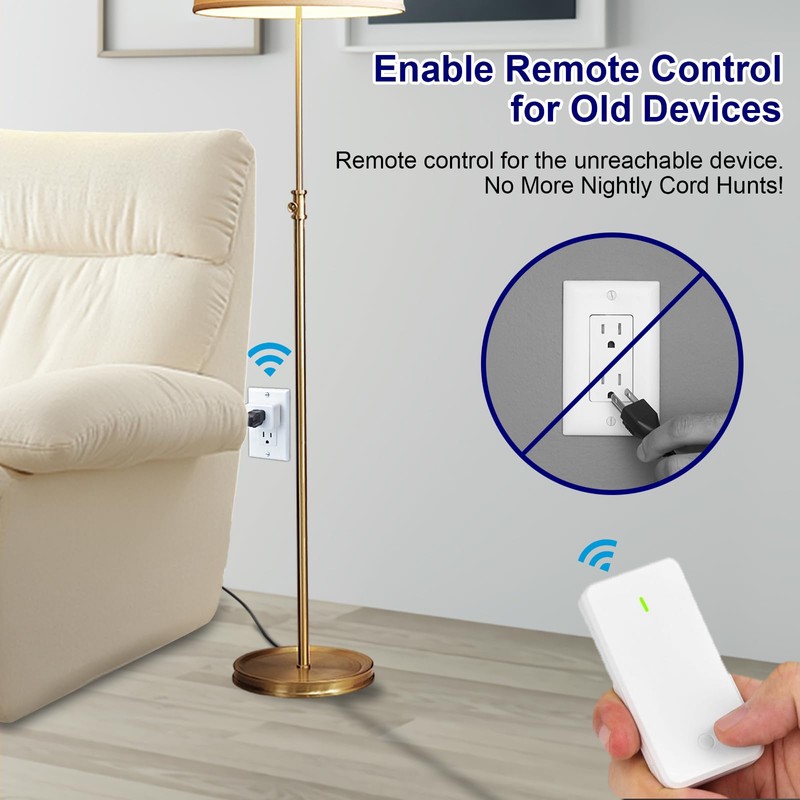 Remote Control Outlet,Greencycle 1PK Wireless Remote Control Outlet Plug,On/Off Light